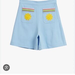 & other stories sindso khumalo shorts blue crochet hippies size 2 XS